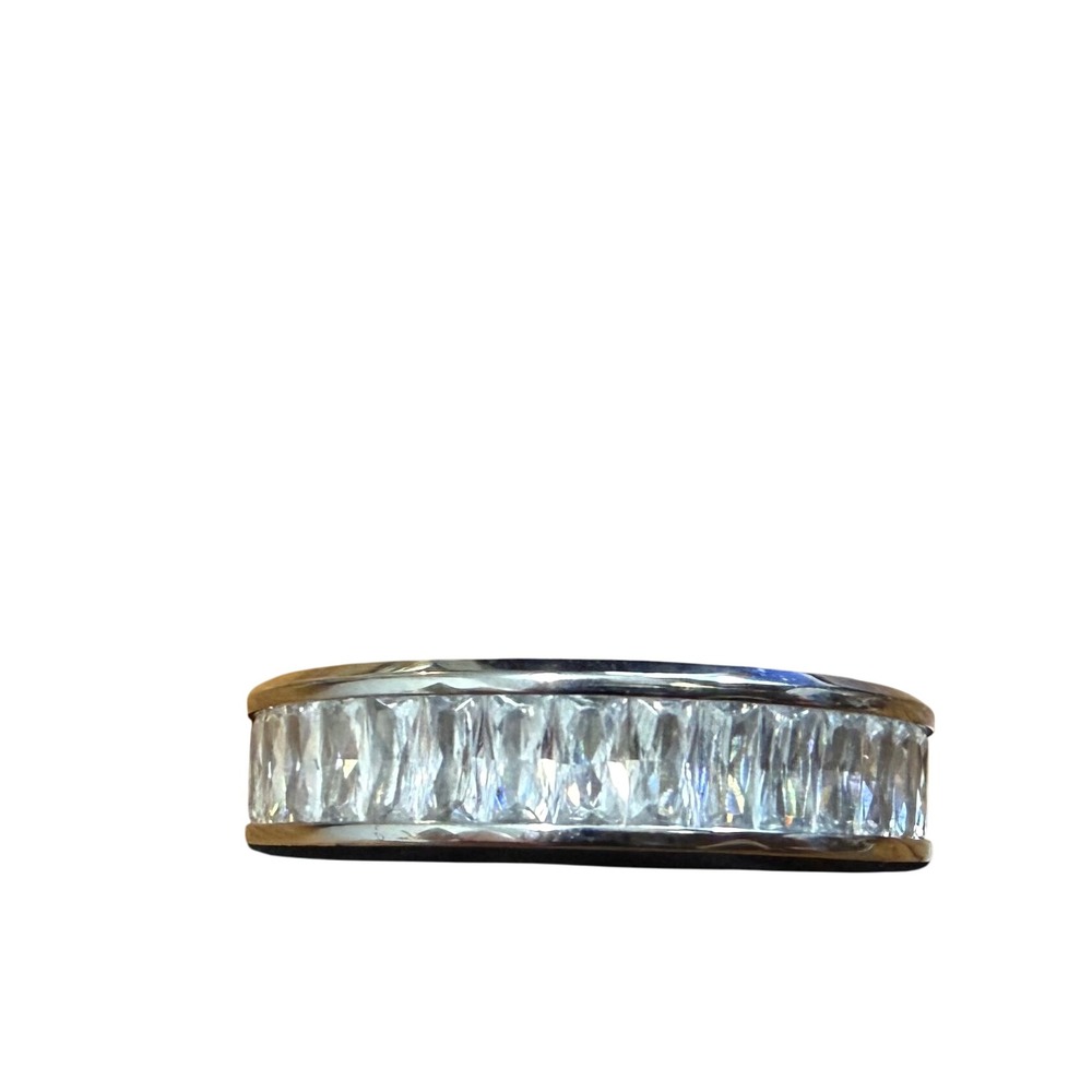 King Will 316L‎ Stainless Steel Ring with Clear Cubic Zirconia Stones Sz 8 6mm